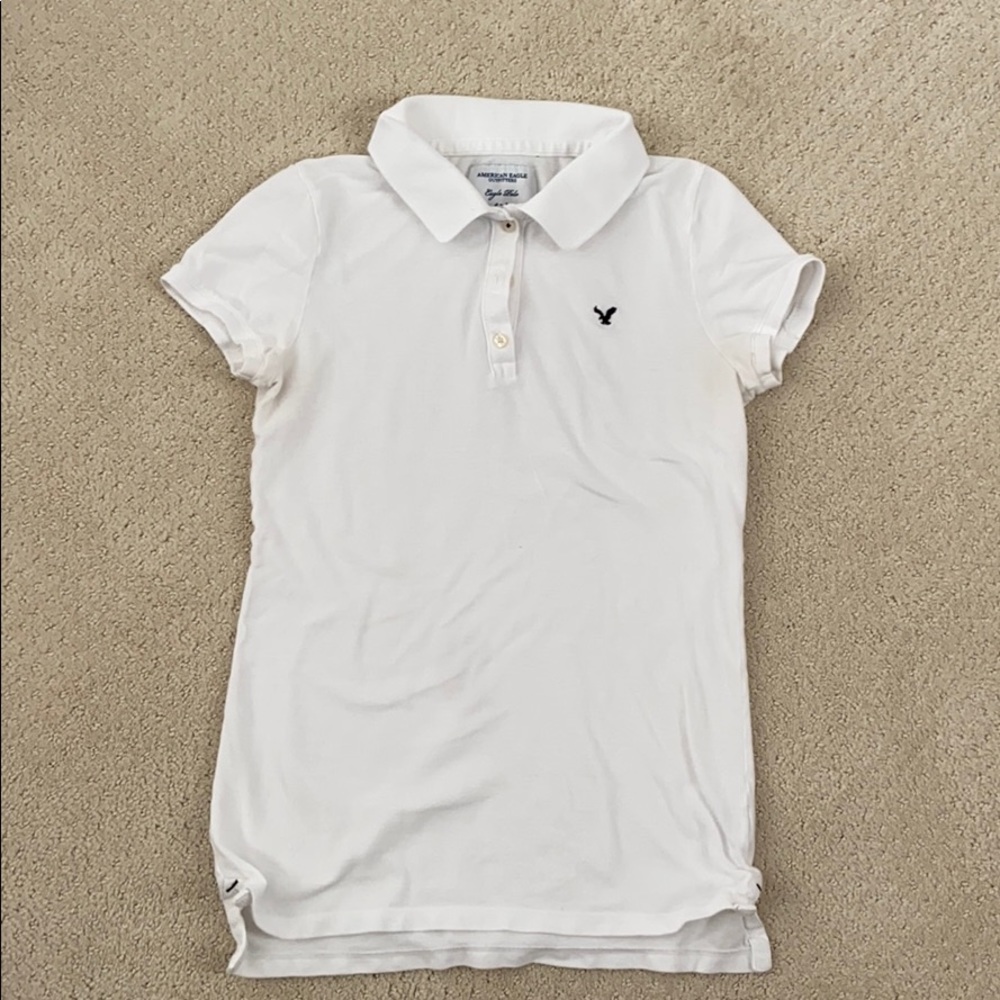 American Eagle white polo